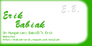 erik babiak business card